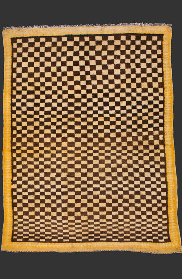TM 1966, rare Ait Ouaouzguite checkerboard rug, Jebel Siroua region, southern Morocco, mid 20th century, 195 x 150 cm (6' 6'' x 5'), high resolution image + price on request







